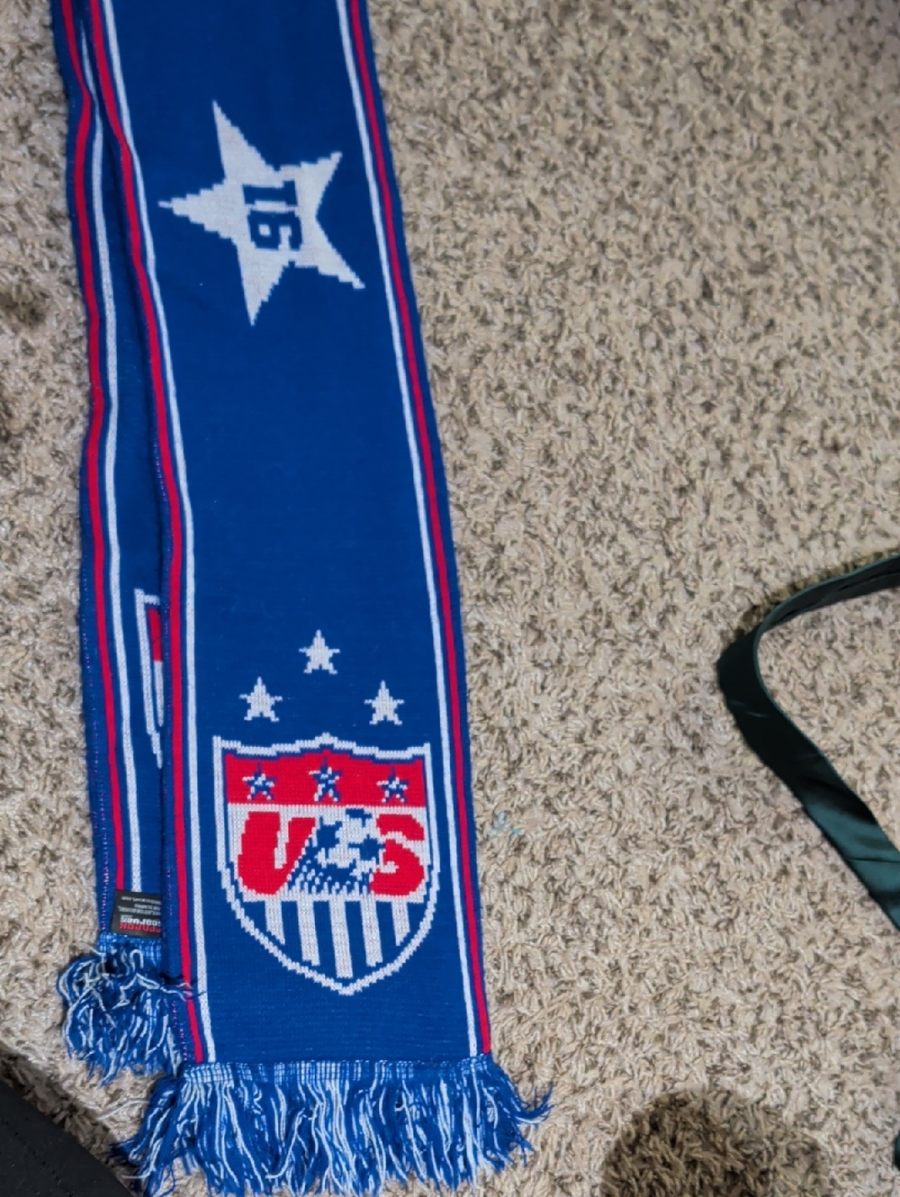 Ruffneck Scarves Blue Fan Scarf with Red & White Accents USWNT 2015